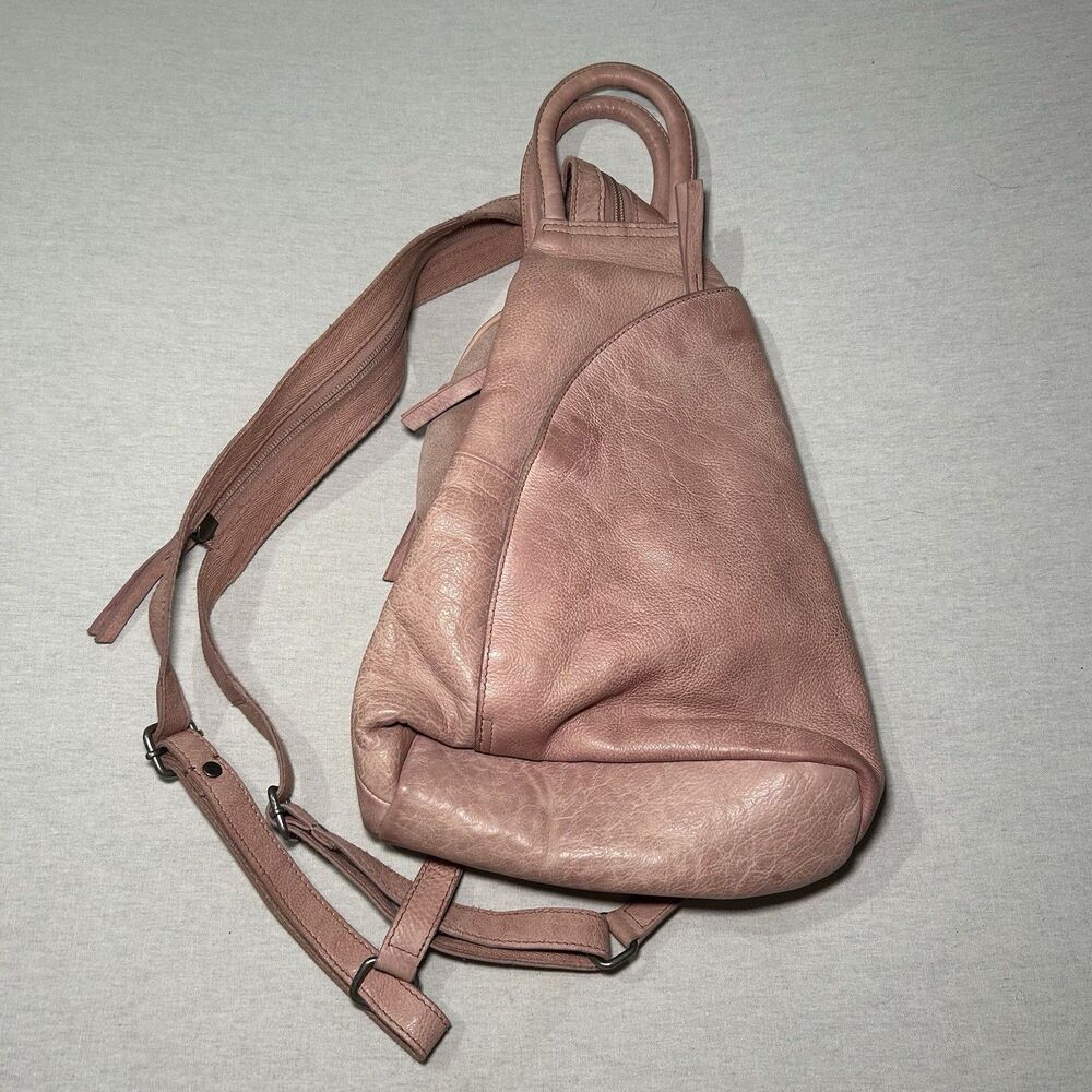 Free People We The Free Soho Convertible Bag in a soft, washed pink leather